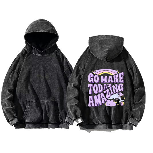 GO MAKE TODA AMAZING One Size hoodie Washed Back 72