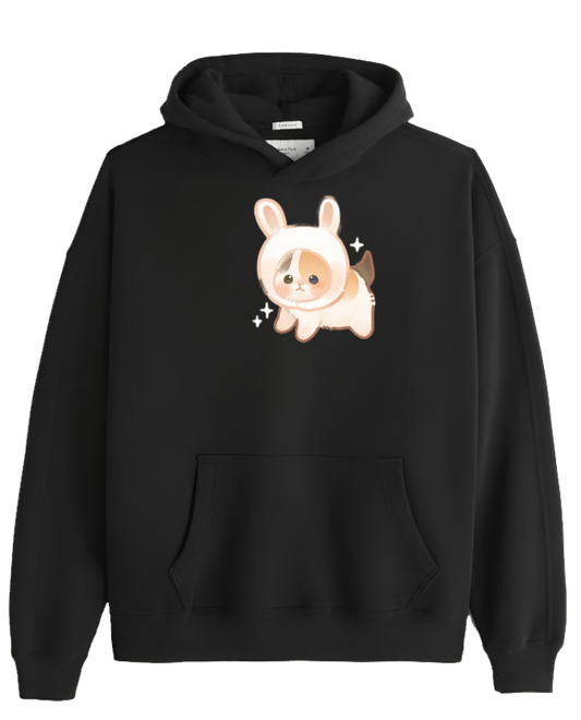 cat Oversize Hoodie Black 89