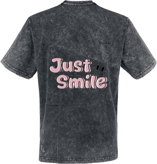 Just Smile t- shirt One Size Washed Back 89