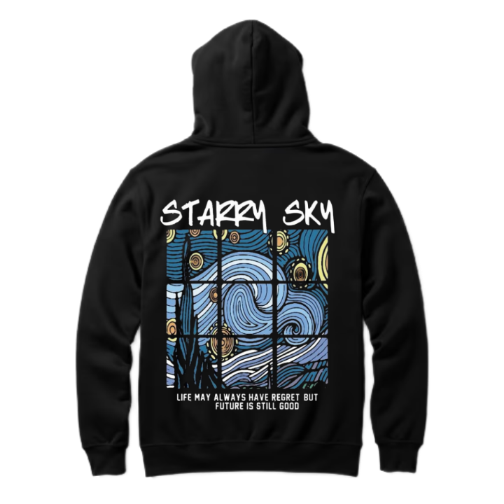 LIFE MAY ALWAYS HAVE REGRET BUT FUTURE IS STILL GOOD Back text oversize hoodie back 89