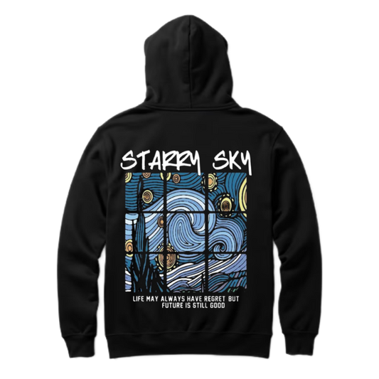 LIFE MAY ALWAYS HAVE REGRET BUT FUTURE IS STILL GOOD Back text oversize hoodie back 89