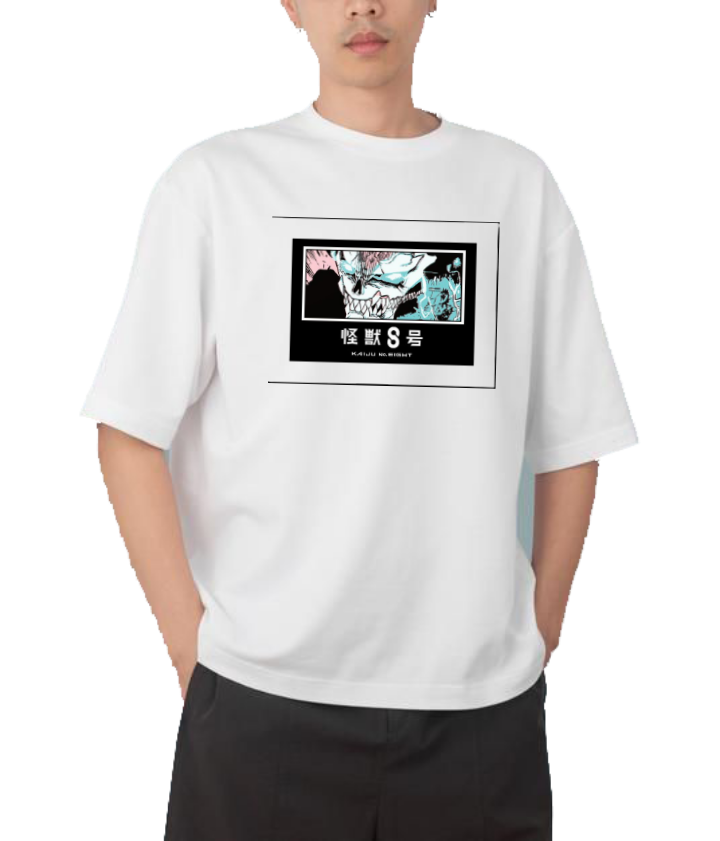 Kaiju No. 8 t- shirt Over Size White 8