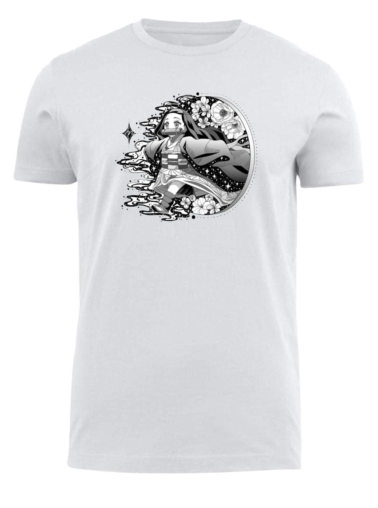 Anime Demon slayer nezuko tanjiro t- shirt fit White 8