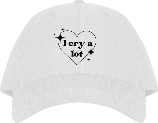 Baseball cap White I cry a lot 8