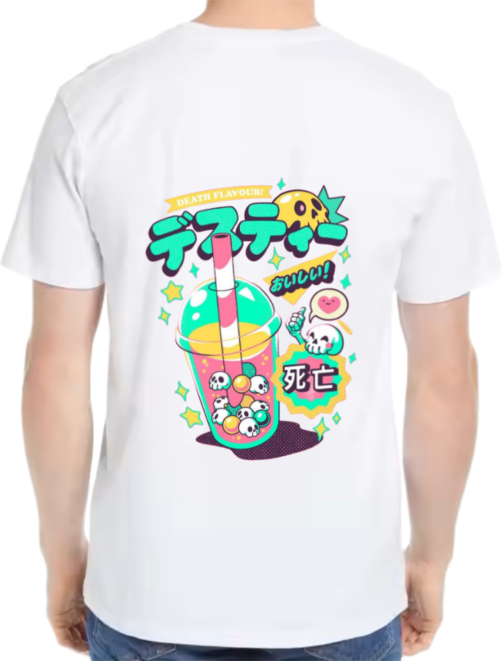 Death Tea t- shirt Over Size White Back 8
