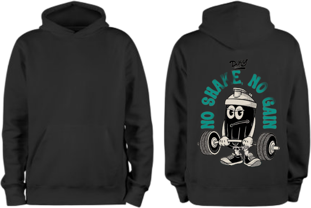 NO SHAKE NO GAIN One Size hoodie Black Back 8