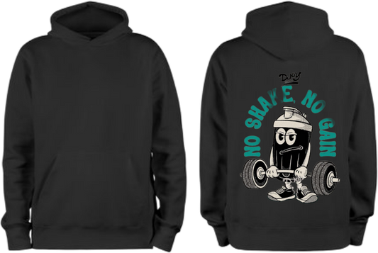 NO SHAKE NO GAIN One Size hoodie Black Back 8