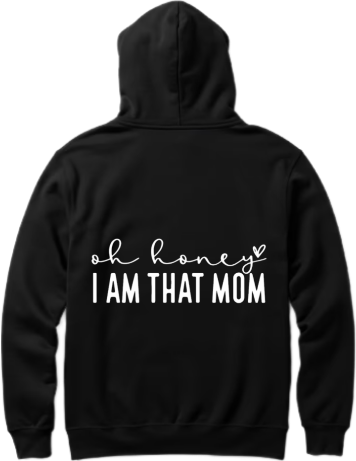 Mom dad parents Oversize Hoodie Black Back 8