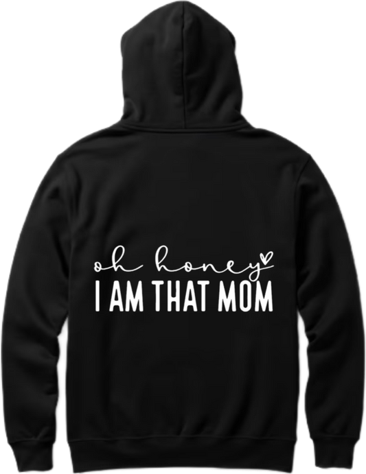 Mom dad parents Oversize Hoodie Black Back 8
