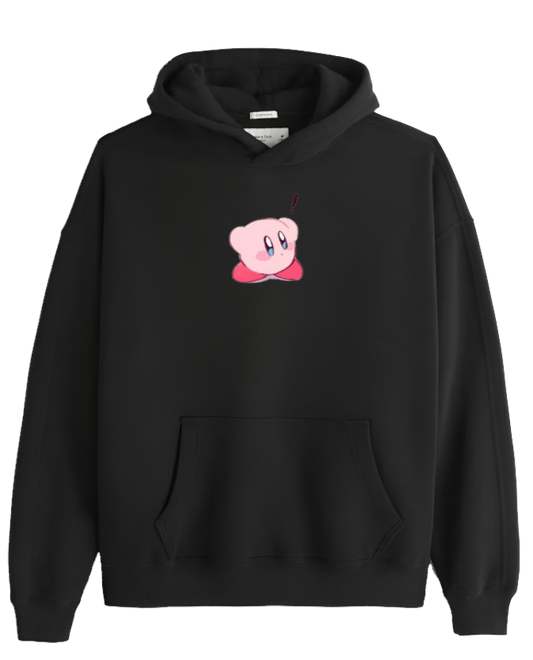 Cute Pink Anime Kirby Character Graphic Hoodie for Women and Men, Kawaii Cartoon White Pullover Sweatshirt 8