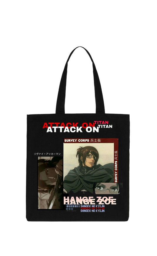 Anime Attack on titan shingeki no kyojin Aot Black tote bag 8