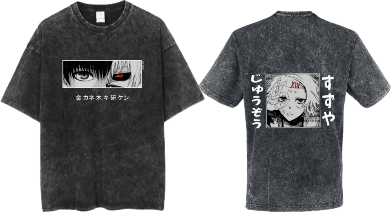 Tokyo ghoul t- shirt One Size Washed Back 8