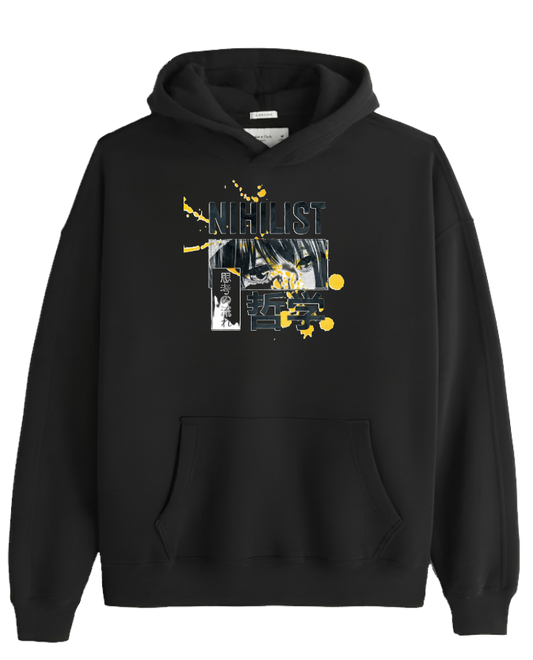 RANDOM ANIME GIRL Oversize  Hoodie Black 8