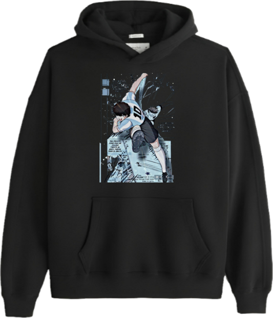 Captain Tsubasa Over Size hoodie Black 8