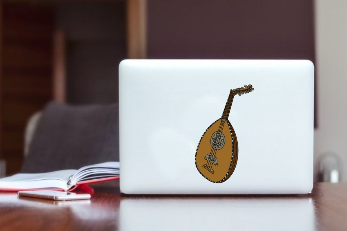 "Traditional Oud Instrument Sticker, Waterproof Vinyl Arabic Music Decal for Laptop, Water Bottle, Hydro Flask, Skateboard, Luggage, Musician Gift (Copy)