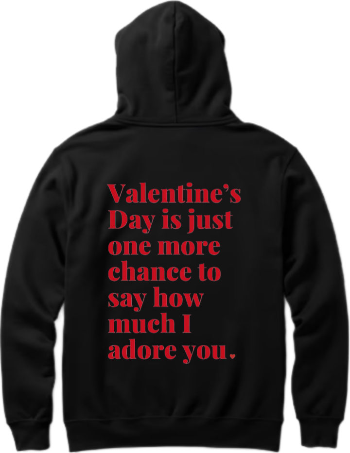 VaIentine coupIe Oversize Hoodie Black Back 8