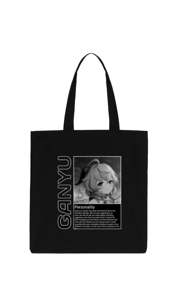 Genshin Impact Ganyu tote bag Black 8