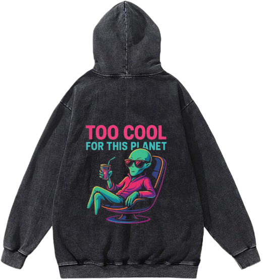 aliens Oversize Hoodie Washed gray Back 8