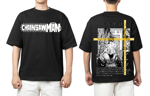 Chainsaw Man t- shirt One Size Black Back 8