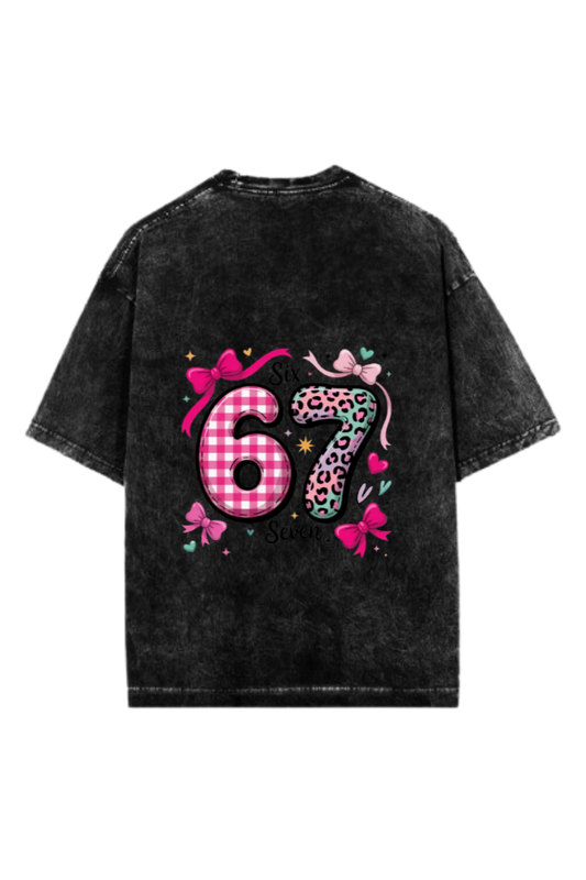 67 designs One Size t- shirt Washed Back 8