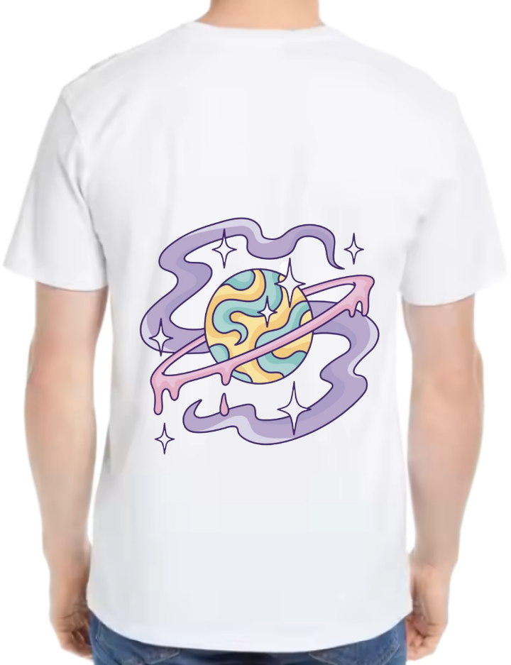 كوكب t- shirt One Size White back 8