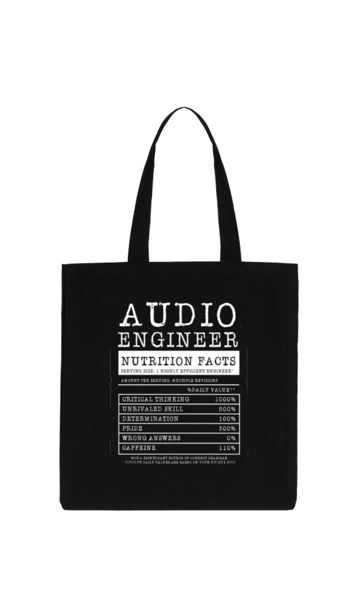 AUDIO Back text tote bag Black 123