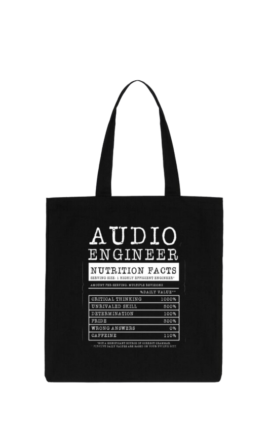 AUDIO Back text tote bag Black 123