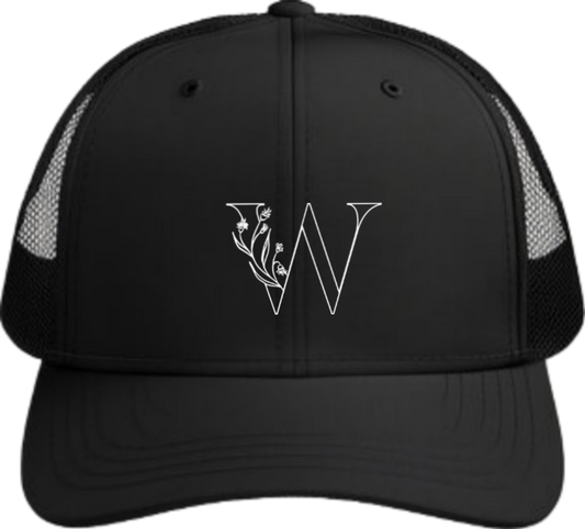 vector letter Baseball cap Black W 8