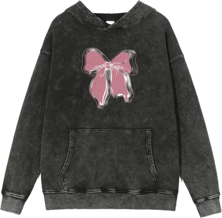 Pink Bow Canvas Over Size hoodie Washed 8