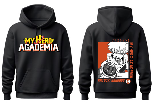Boku no hero academy bnha One Size hoodie Black Back 8