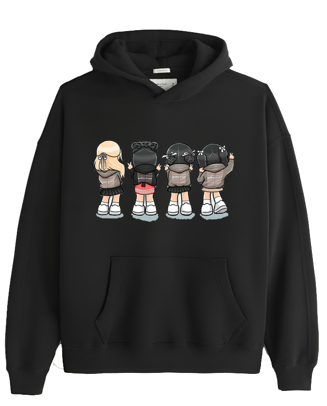 Black pink One Size hoodie Black 8