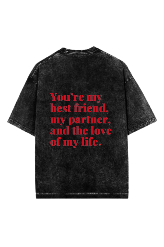 VaIentine coupIe One Size t- shirt Washed Back 8