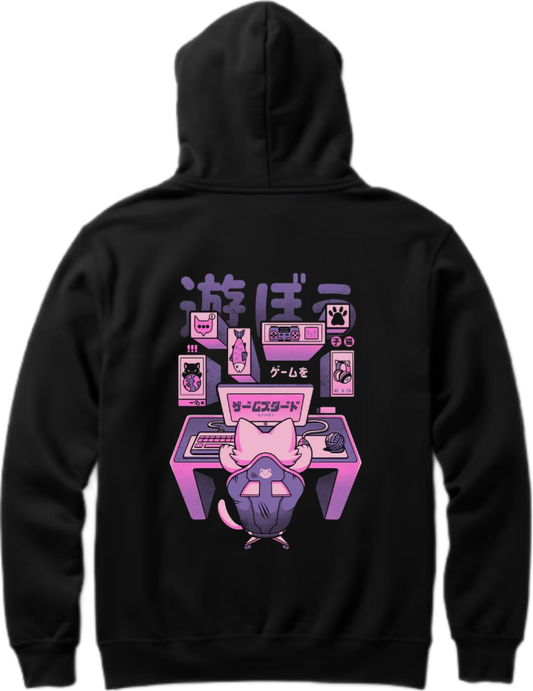 Game On Over Size hoodie Black Back 89