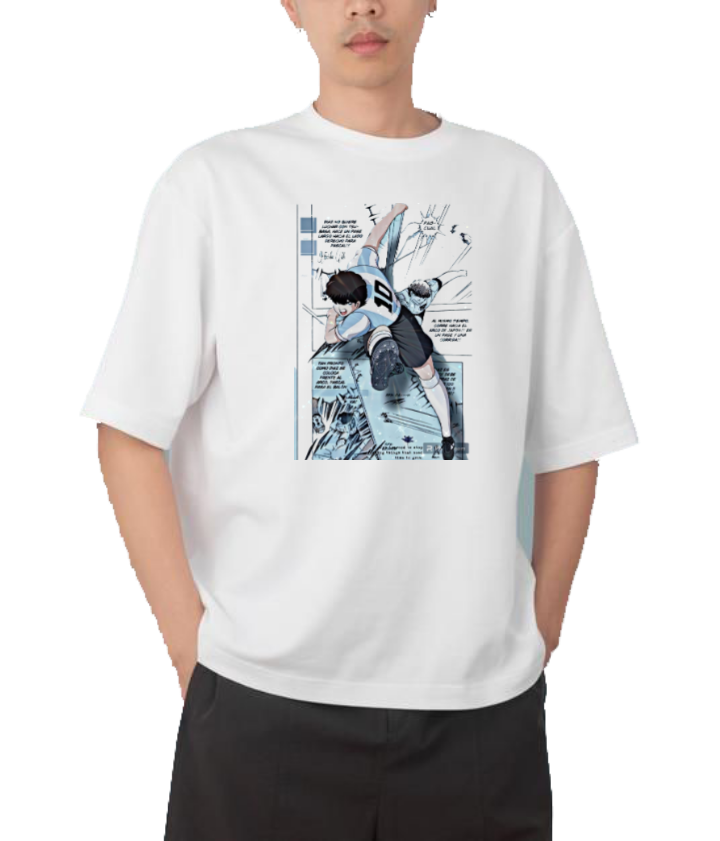 Captain Tsubasa t- shirt Over Size White 8