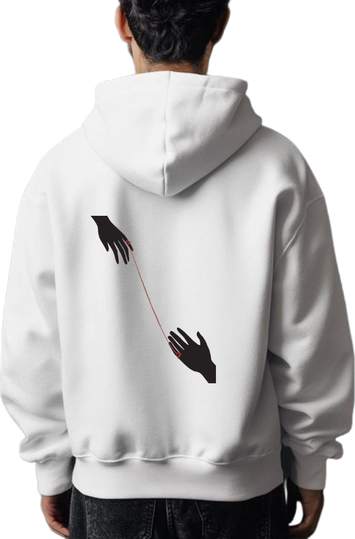 The Red Thread of Fate One Size hoodie White Back 8