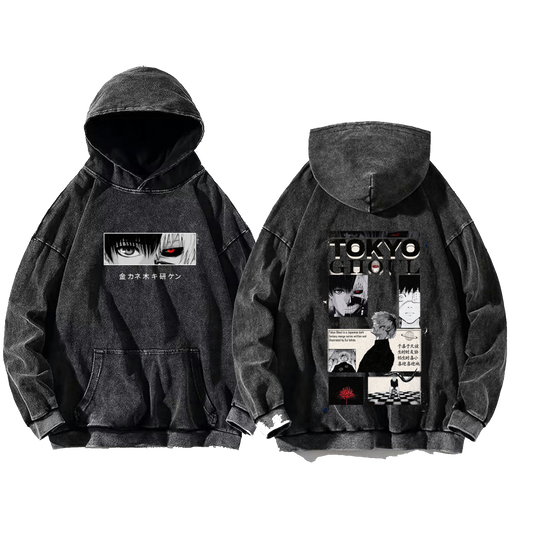 Tokyo ghoul One Size hoodie Washed Back 8