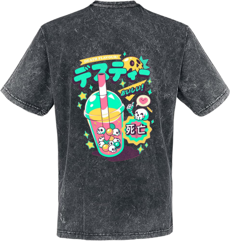 Death Flavour t- shirt Over Size Washed Back 8