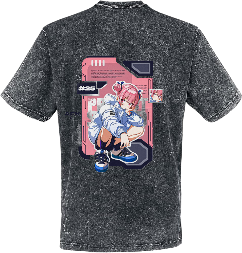 Maku Cha t- shirt Over Size Washed Back 48