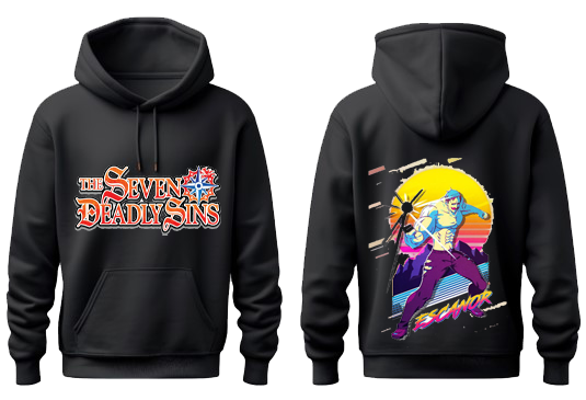 Anime Nanatsu no taizai seven deadly sins Oversize Hoodie Black Back 8
