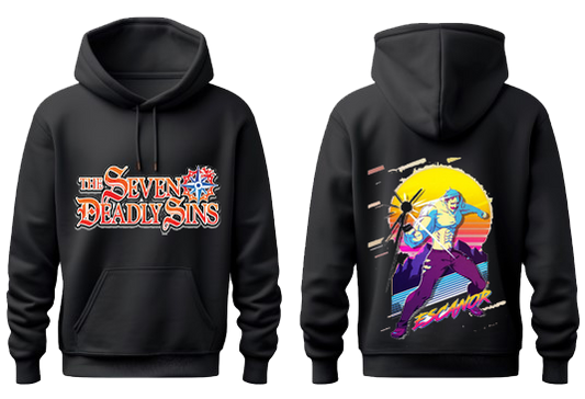 Anime Nanatsu no taizai seven deadly sins Oversize Hoodie Black Back 8