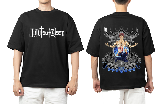 tjujutsu kaisen GOJO Oversize t- shirt Black Back  8