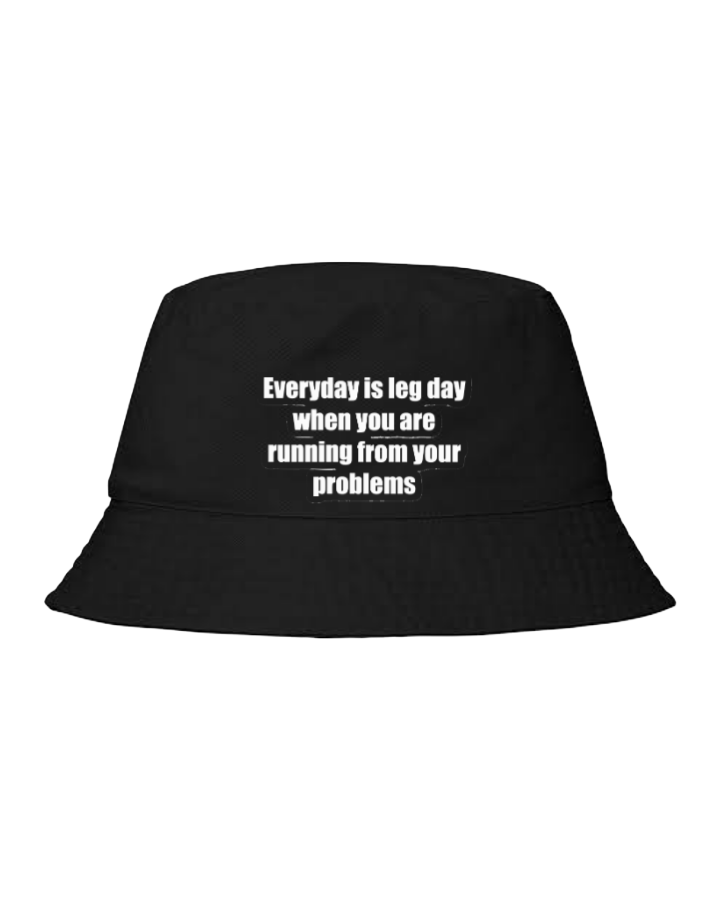 workout gym pilates Bucket hat Fishman hat cap Black 8