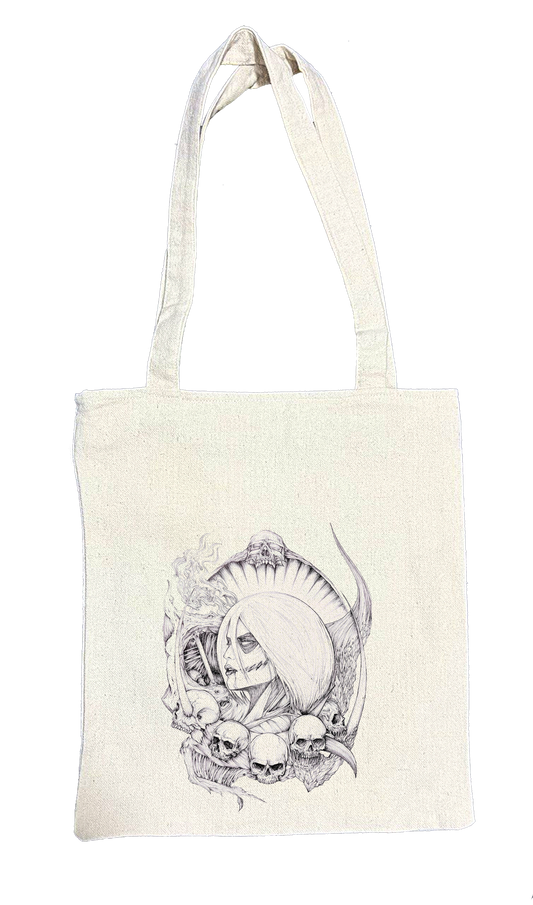 Anime Attack on titan shingeki no kyojin Aot biege tote bag 7
