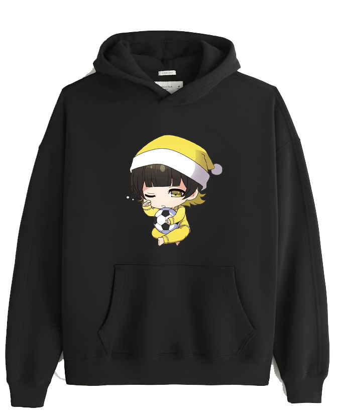 blue lock One Size hoodie Black 8