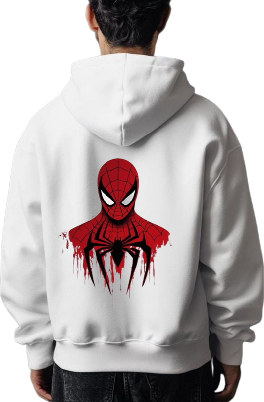Spiderman One Size hoodie White Back 8
