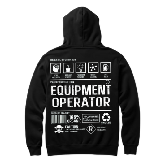 EQUIPMENT OPERATOR Back text oversize hoodie back 8