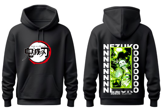 Anime Demon slayer nezuko tanjiro Oversize Hoodie Black 8