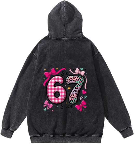 67 designs Oversize Hoodie Washed Back 8