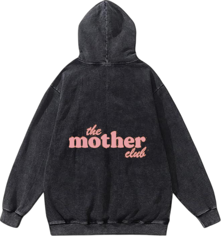 Mom dad parents Oversize Hoodie Washed gray Back 8