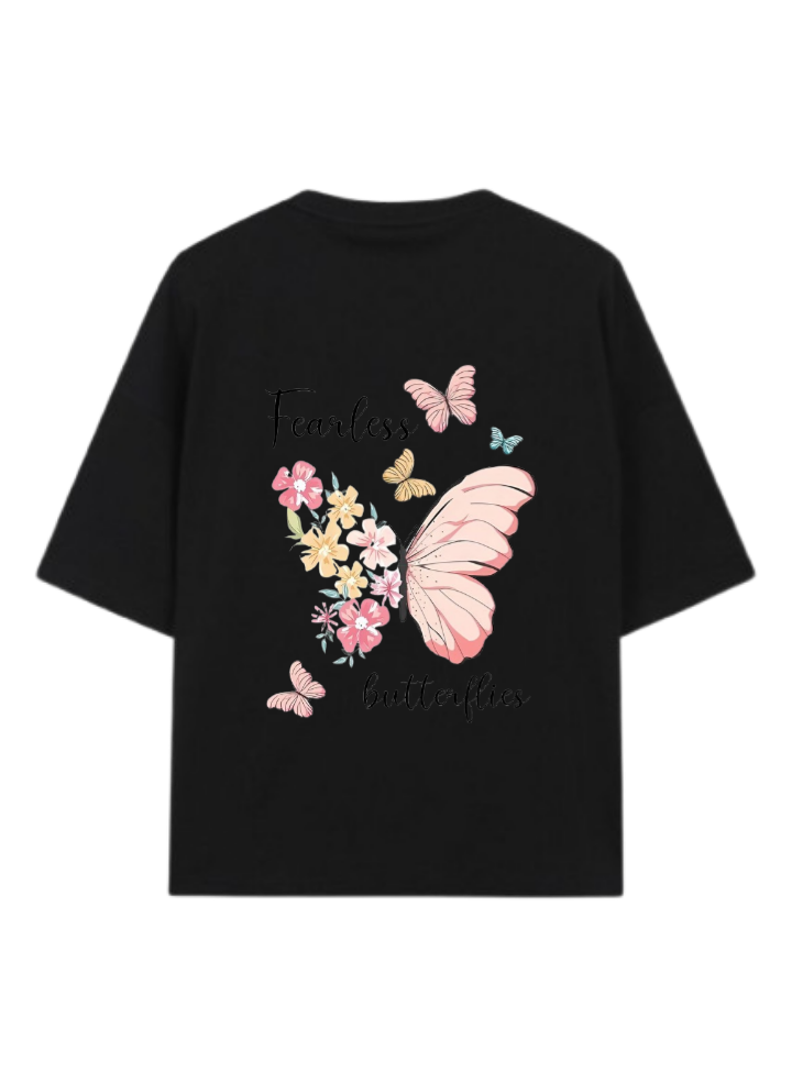 butterflies t- shirt Black Back 8